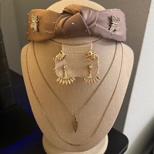 Elegant 🦋 Headband, necklace and earring set